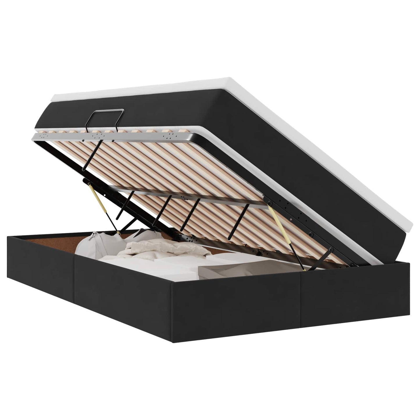 Letto con contenitore e materasso Nero 120 x 200 cm Velluto | homemem39