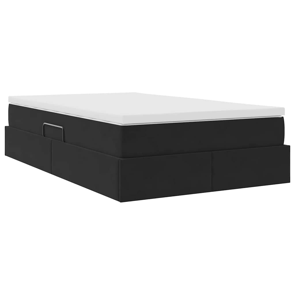 Letto con contenitore e materasso Nero 120 x 200 cm Velluto | homemem39