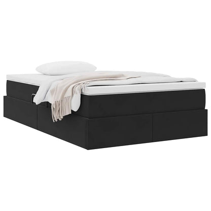 Letto con contenitore e materasso Nero 120 x 200 cm Velluto | homemem39