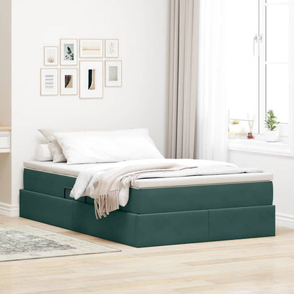 Letto con contenitore e materasso Verde Scuro 120 x 200 cm | homemem39