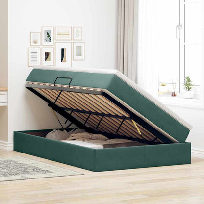 Letto con contenitore e materasso Verde Scuro 120 x 200 cm | homemem39