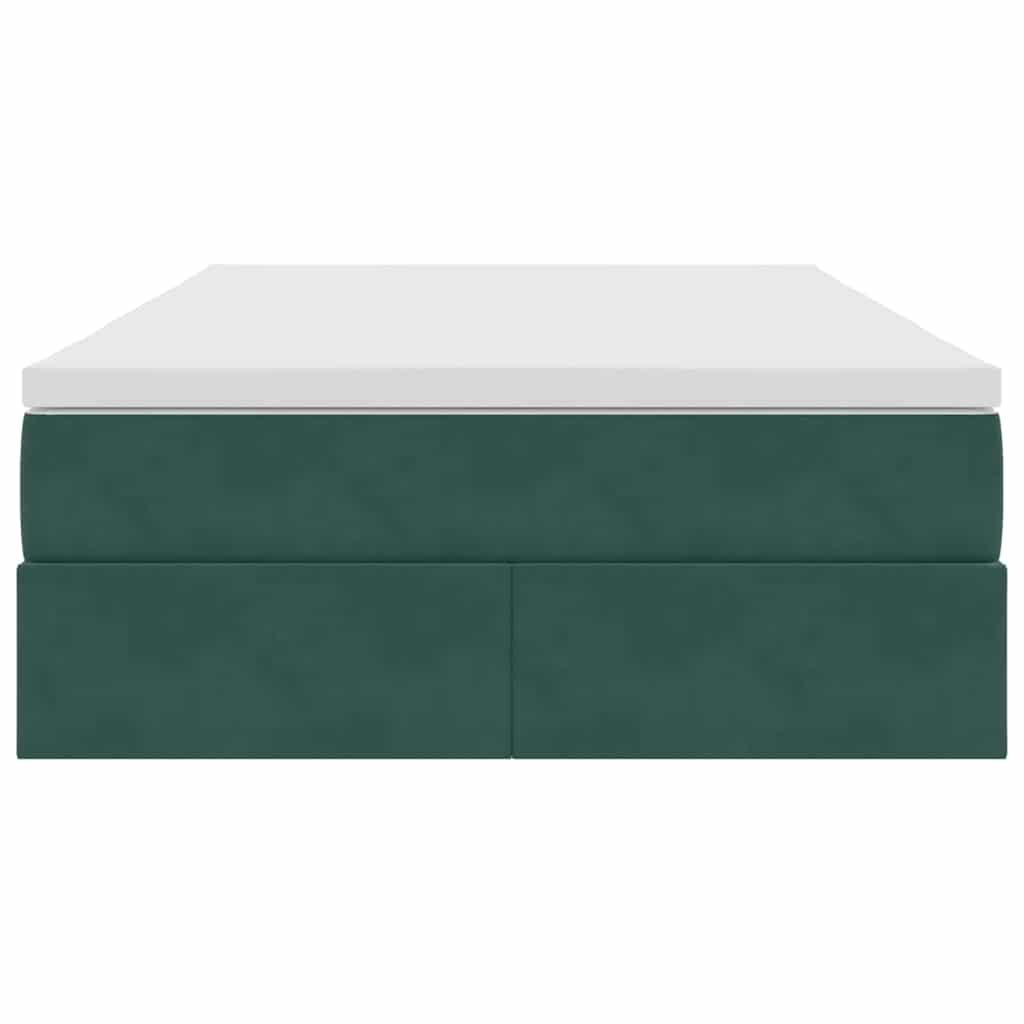 Letto con contenitore e materasso Verde Scuro 120 x 200 cm | homemem39