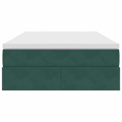Letto con contenitore e materasso Verde Scuro 120 x 200 cm | homemem39