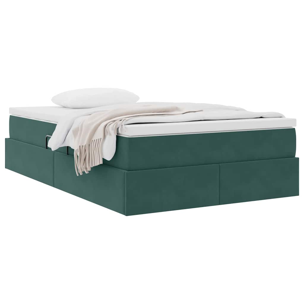 Letto con contenitore e materasso Verde Scuro 120 x 200 cm | homemem39