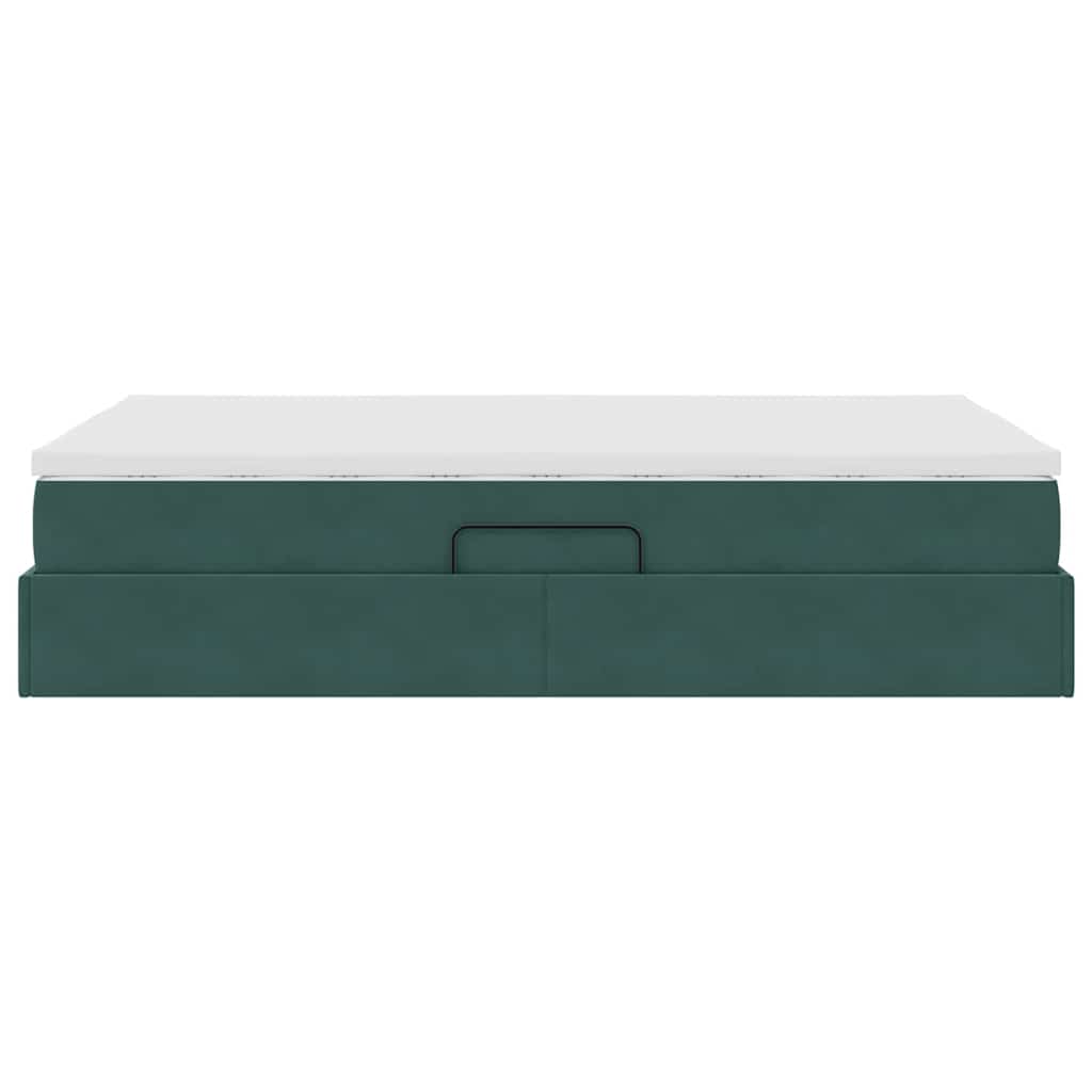 Letto con contenitore e materasso Verde Scuro 120 x 200 cm | homemem39