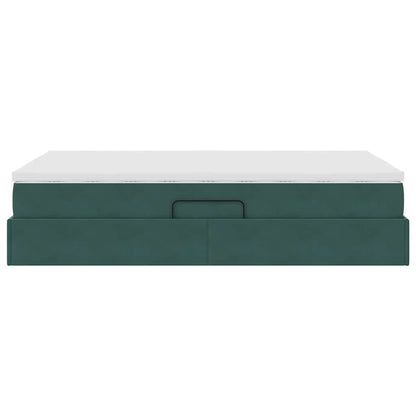Letto con contenitore e materasso Verde Scuro 120 x 200 cm