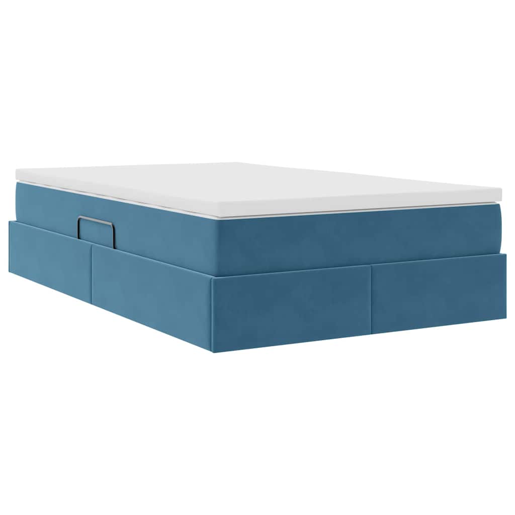 Letto con contenitore e materasso Blu Scuro 120 x 200 cm | homemem39
