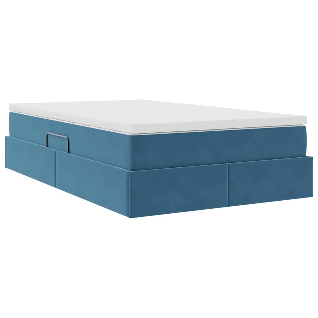 Letto con contenitore e materasso Blu Scuro 120 x 200 cm | homemem39