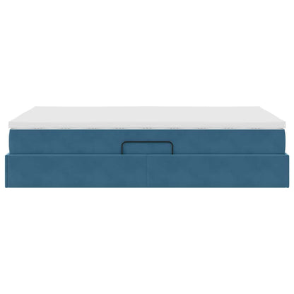 Letto con contenitore e materasso Blu Scuro 120 x 200 cm | homemem39