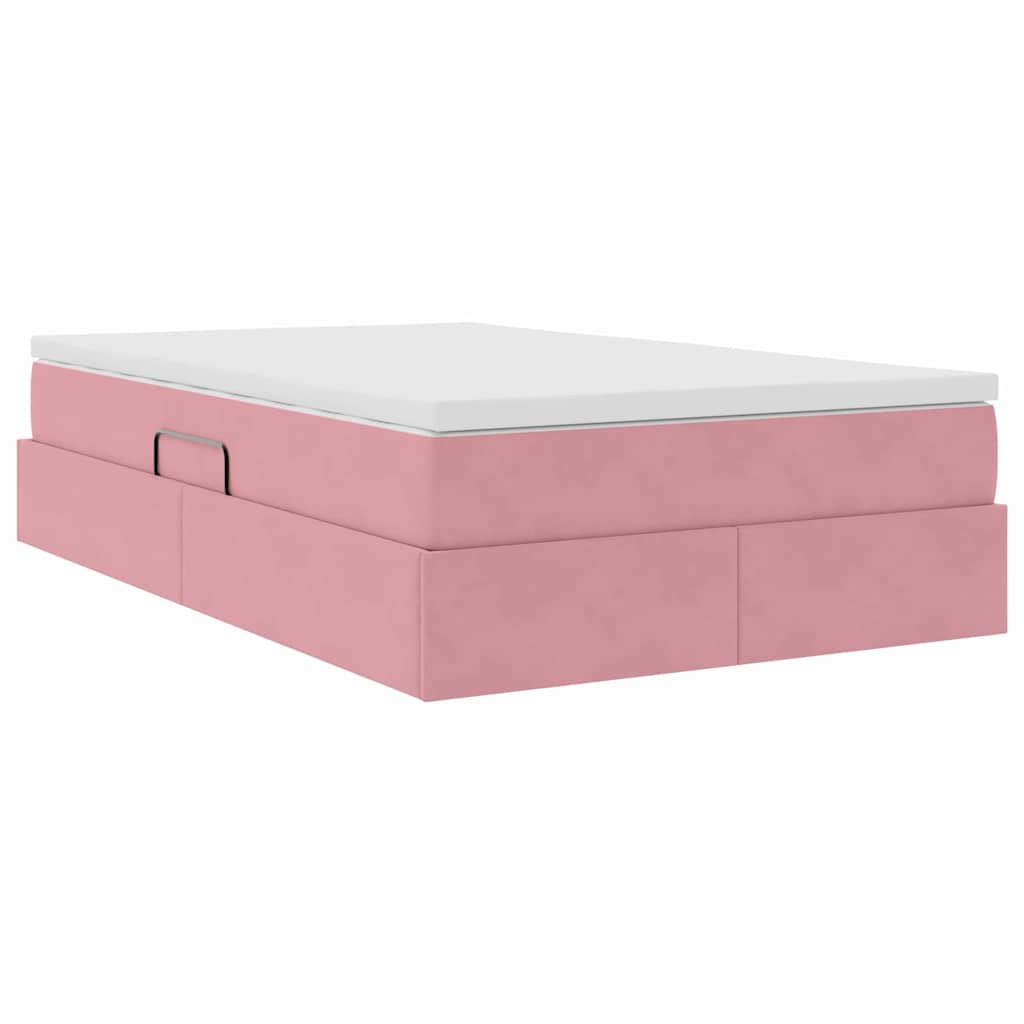 Letto con contenitore e materasso Rosa 120 x 200 cm Velluto | homemem39