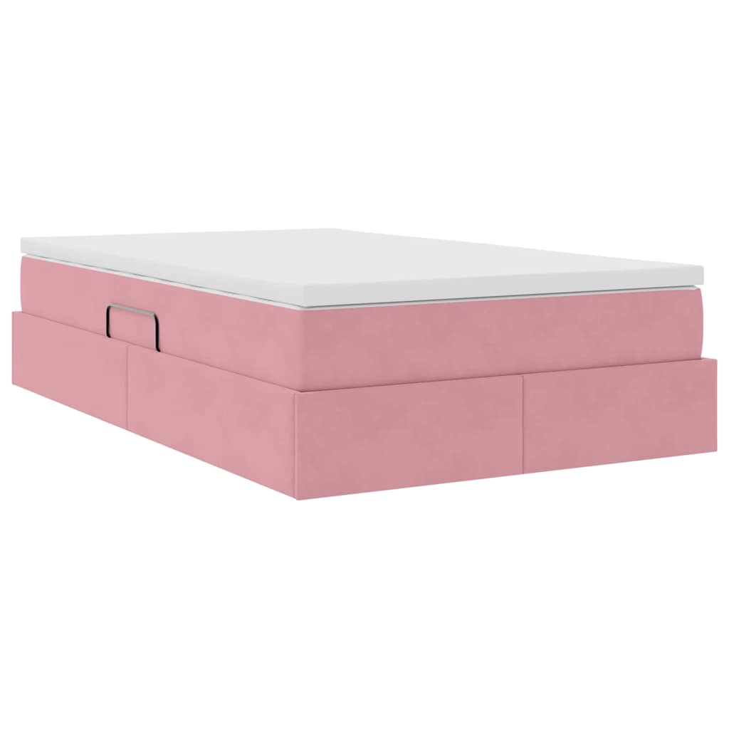 Letto con contenitore e materasso Rosa 120 x 200 cm Velluto | homemem39