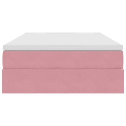 Letto con contenitore e materasso Rosa 120 x 200 cm Velluto | homemem39