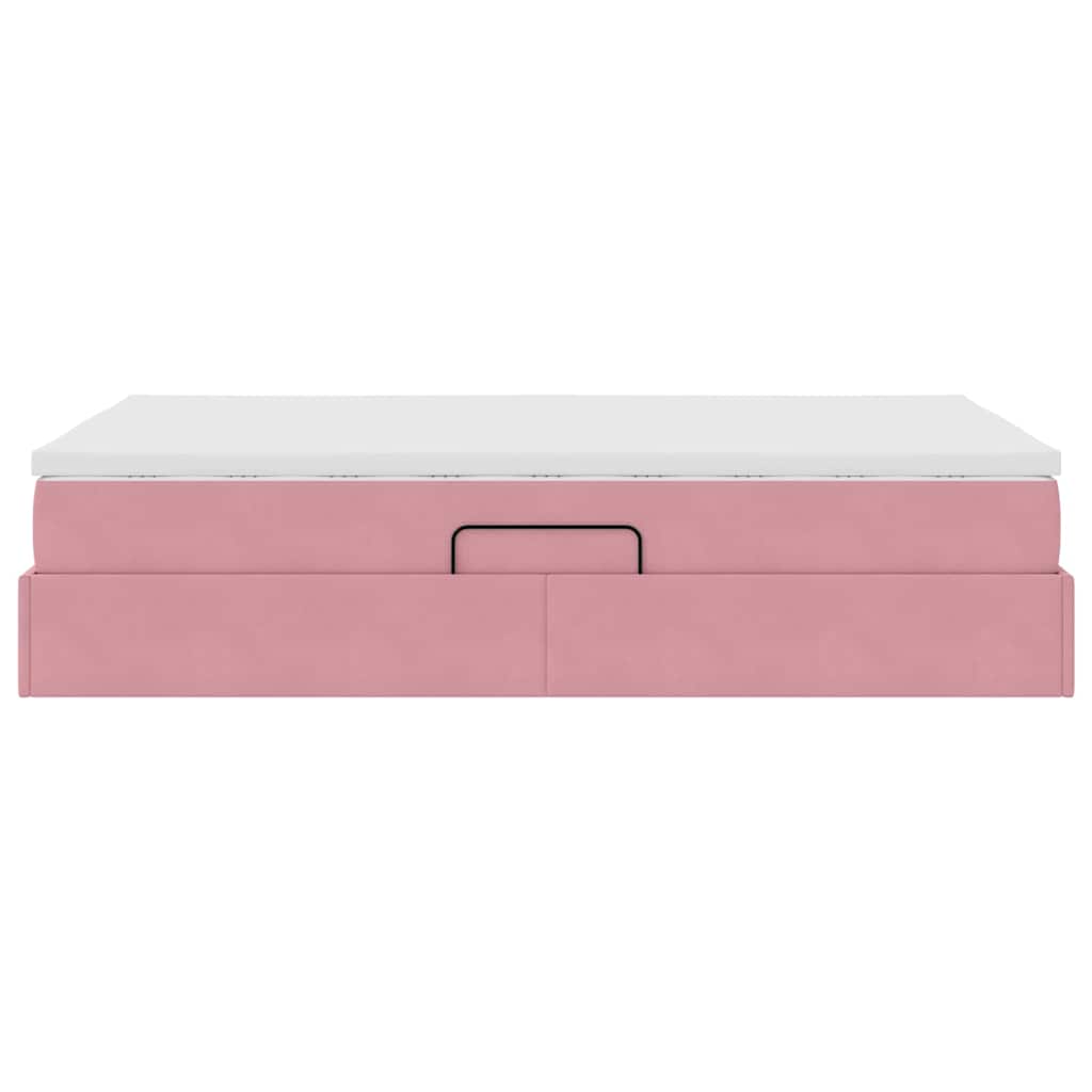 Letto con contenitore e materasso Rosa 120 x 200 cm Velluto | homemem39