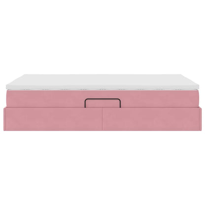 Letto con contenitore e materasso Rosa 120 x 200 cm Velluto | homemem39