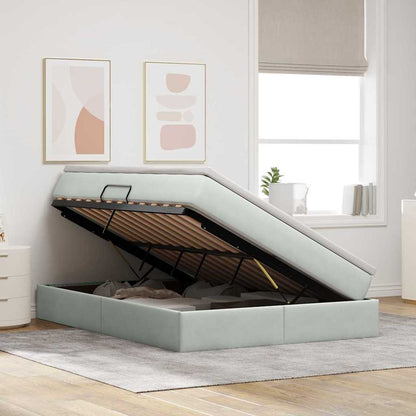 Letto con contenitore e materasso Grigio chiaro 140 x 190 cm | homemem39