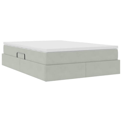 Letto con contenitore e materasso Grigio chiaro 140 x 190 cm | homemem39