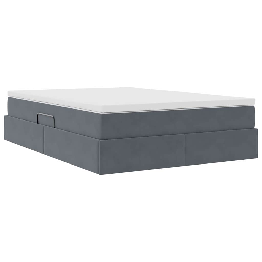 Letto con contenitore e materasso Grigio scuro 140 x 190 cm | homemem39