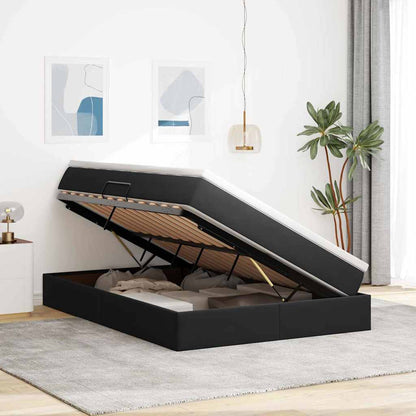 Letto con contenitore e materasso Nero 140 x 190 cm Velluto | homemem39