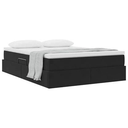 Letto con contenitore e materasso Nero 140 x 190 cm Velluto | homemem39