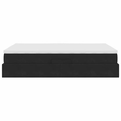 Letto con contenitore e materasso Nero 140 x 190 cm Velluto | homemem39