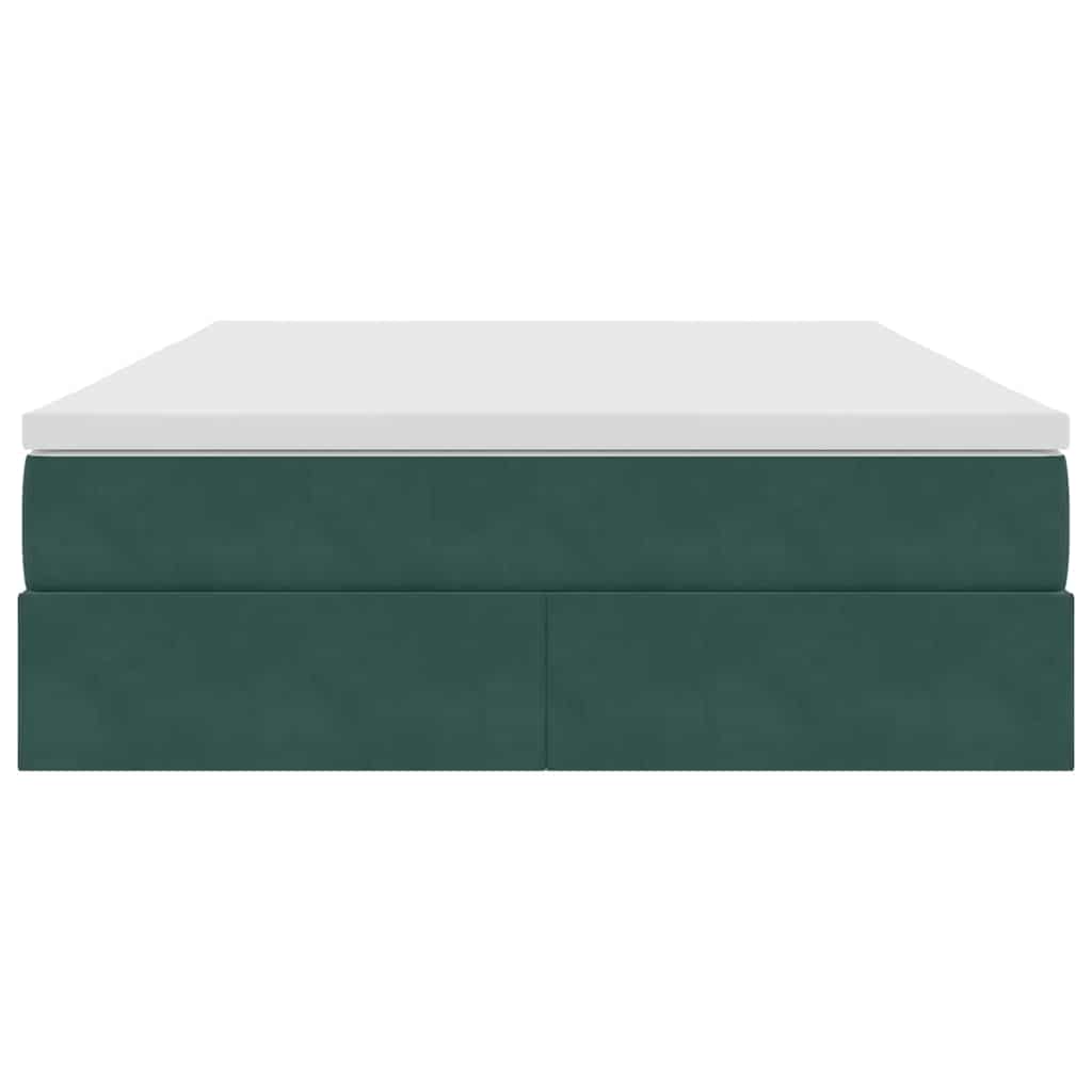 Letto con contenitore e materasso Verde Scuro 140 x 190 cm | homemem39