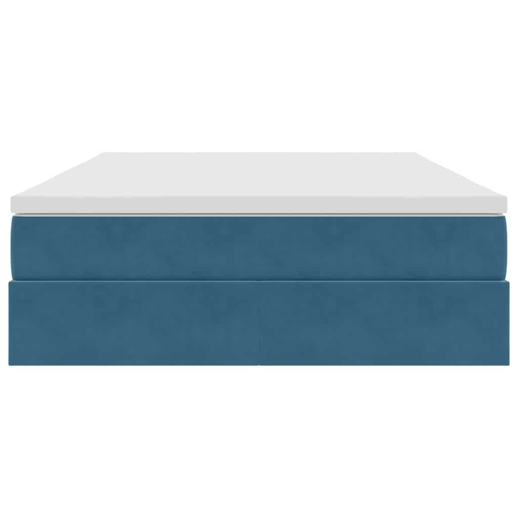 Letto con contenitore e materasso Blu Scuro 140 x 190 cm | homemem39