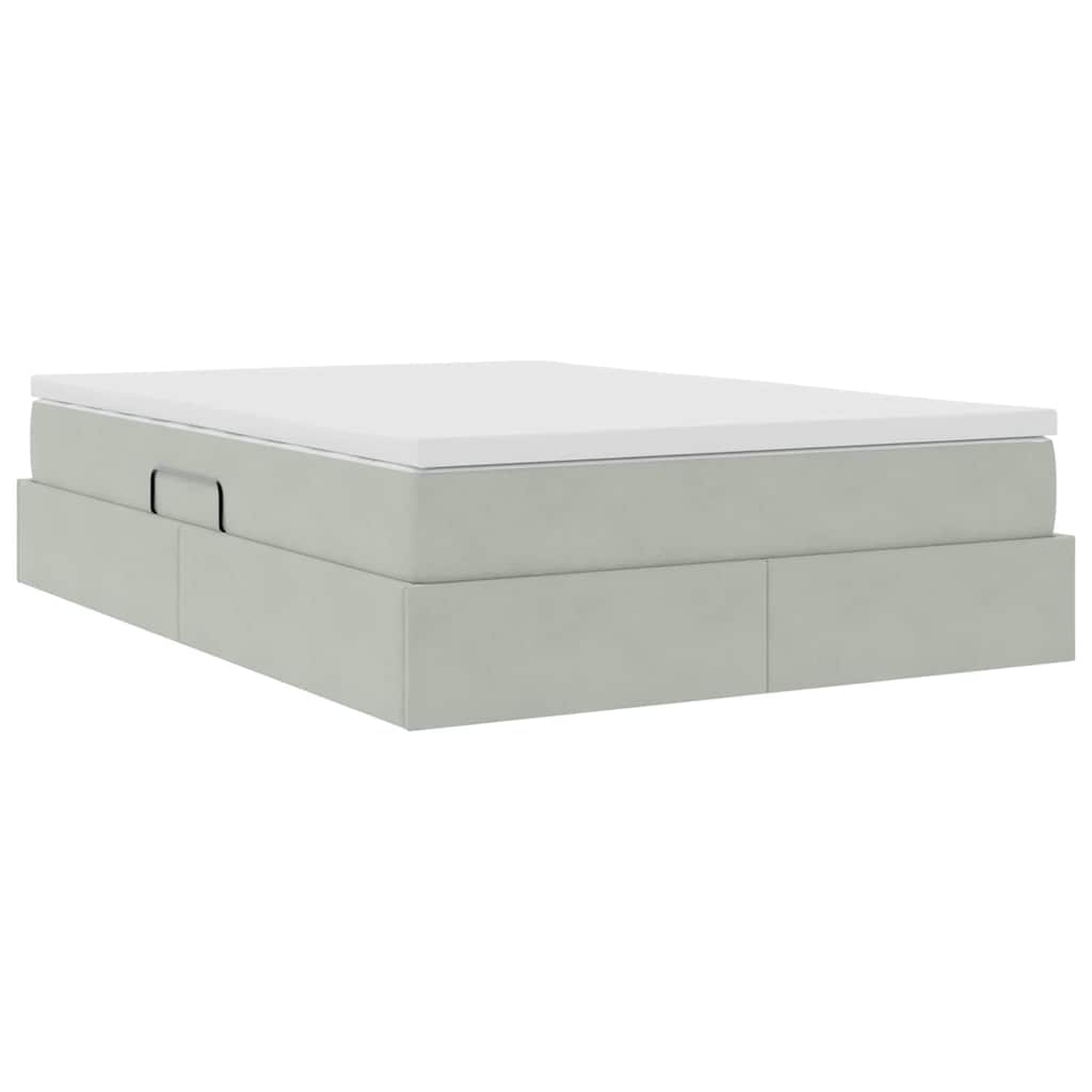 Letto con contenitore e materasso Grigio chiaro 140 x 200 cm | homemem39