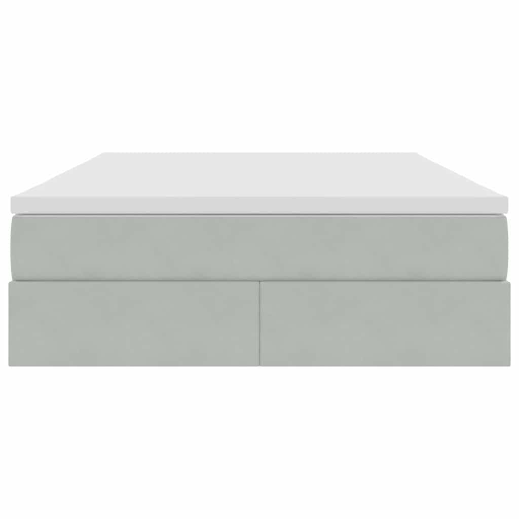 Letto con contenitore e materasso Grigio chiaro 140 x 200 cm | homemem39