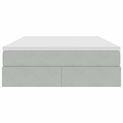 Letto con contenitore e materasso Grigio chiaro 140 x 200 cm | homemem39