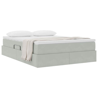 Letto con contenitore e materasso Grigio chiaro 140 x 200 cm | homemem39