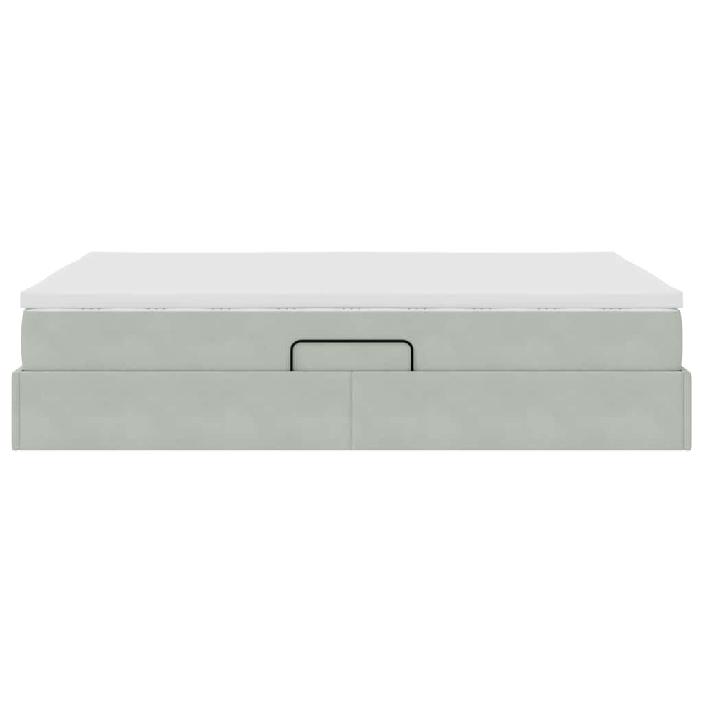 Letto con contenitore e materasso Grigio chiaro 140 x 200 cm | homemem39