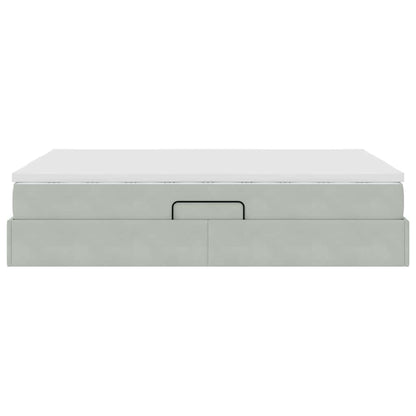 Letto con contenitore e materasso Grigio chiaro 140 x 200 cm | homemem39