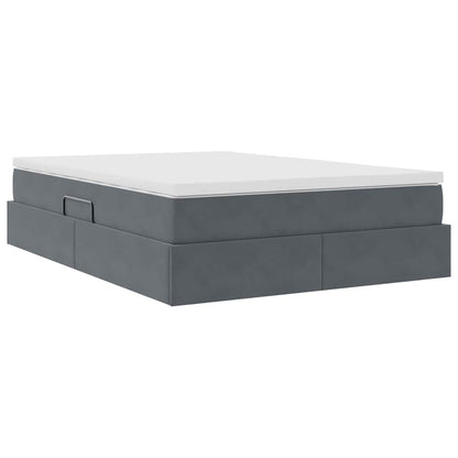 Letto con contenitore e materasso Grigio scuro 140 x 200 cm | homemem39