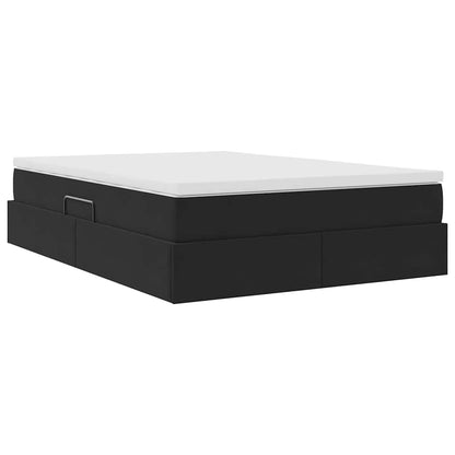 Letto con contenitore e materasso Nero 140 x 200 cm Velluto | homemem39
