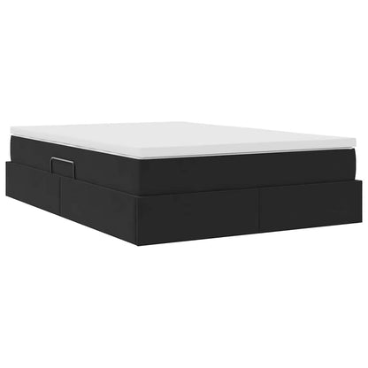 Letto con contenitore e materasso Nero 140 x 200 cm Velluto | homemem39