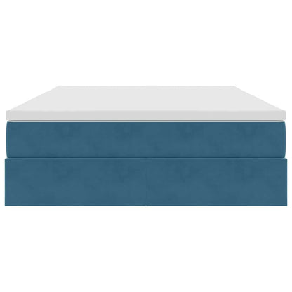 Letto con contenitore e materasso Blu Scuro 140 x 200 cm
