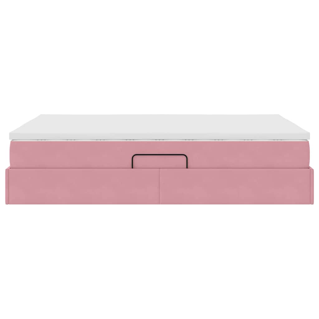 Letto con contenitore e materasso Rosa 140 x 200 cm Velluto | homemem39