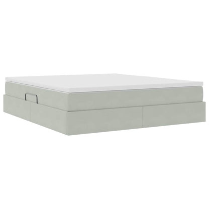 Letto con contenitore e materasso Grigio chiaro 160 x 200 cm | homemem39
