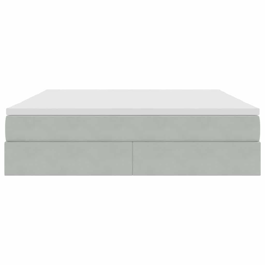 Letto con contenitore e materasso Grigio chiaro 160 x 200 cm | homemem39