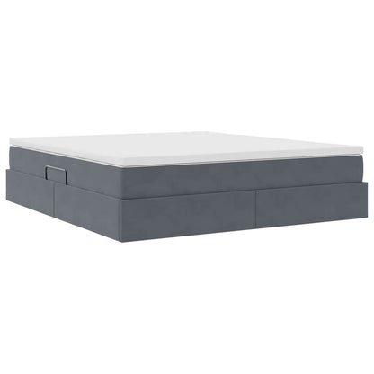 Letto con contenitore e materasso Grigio scuro 160 x 200 cm | homemem39
