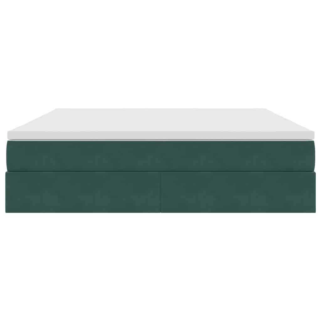 Letto con contenitore e materasso Verde Scuro 160 x 200 cm | homemem39