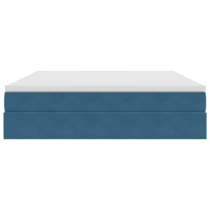 Letto con contenitore e materasso Blu Scuro 160 x 200 cm | homemem39
