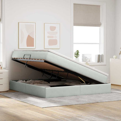 Letto con contenitore e materasso Grigio chiaro 180 x 200 cm | homemem39