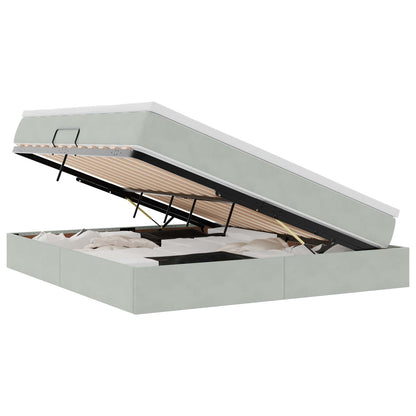 Letto con contenitore e materasso Grigio chiaro 180 x 200 cm | homemem39