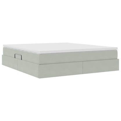Letto con contenitore e materasso Grigio chiaro 180 x 200 cm | homemem39
