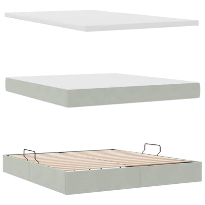 Letto con contenitore e materasso Grigio chiaro 180 x 200 cm | homemem39