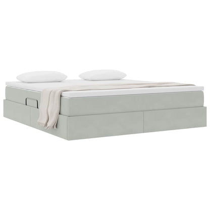 Letto con contenitore e materasso Grigio chiaro 180 x 200 cm | homemem39