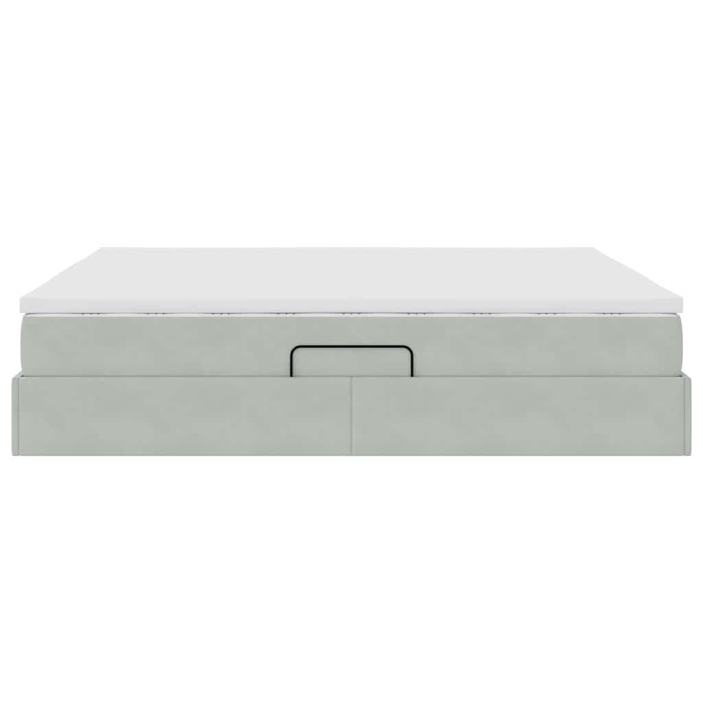 Letto con contenitore e materasso Grigio chiaro 180 x 200 cm | homemem39