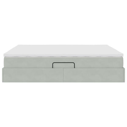 Letto con contenitore e materasso Grigio chiaro 180 x 200 cm | homemem39
