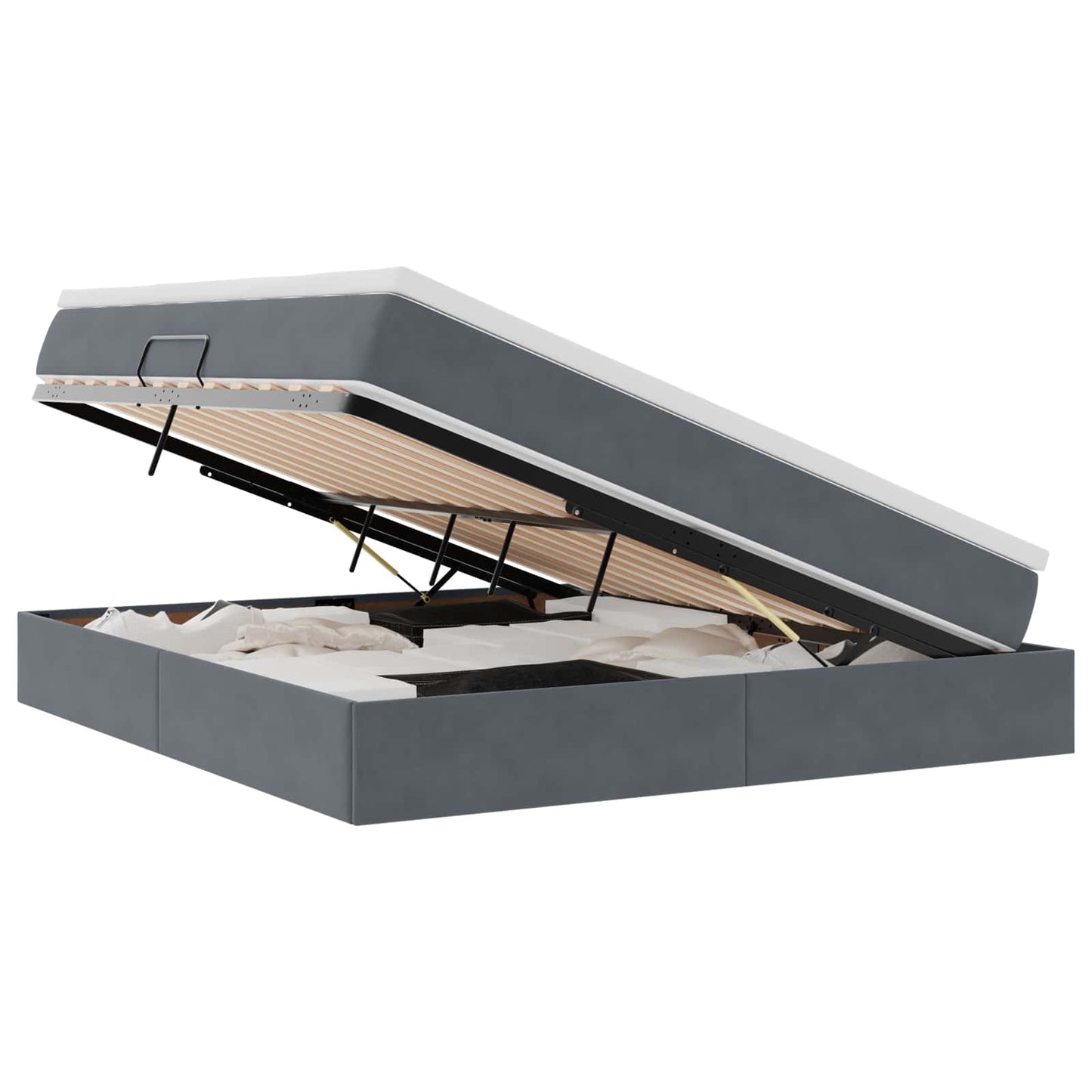 Letto con contenitore e materasso Grigio scuro 180 x 200 cm | homemem39